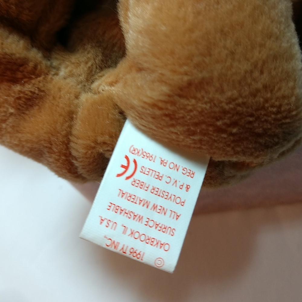 RARE 1995 BONGO TY Beanie Baby Brown Tan Ears- Face-Feet-Hands-Tail #4067 Retire - Picture 15 of 17